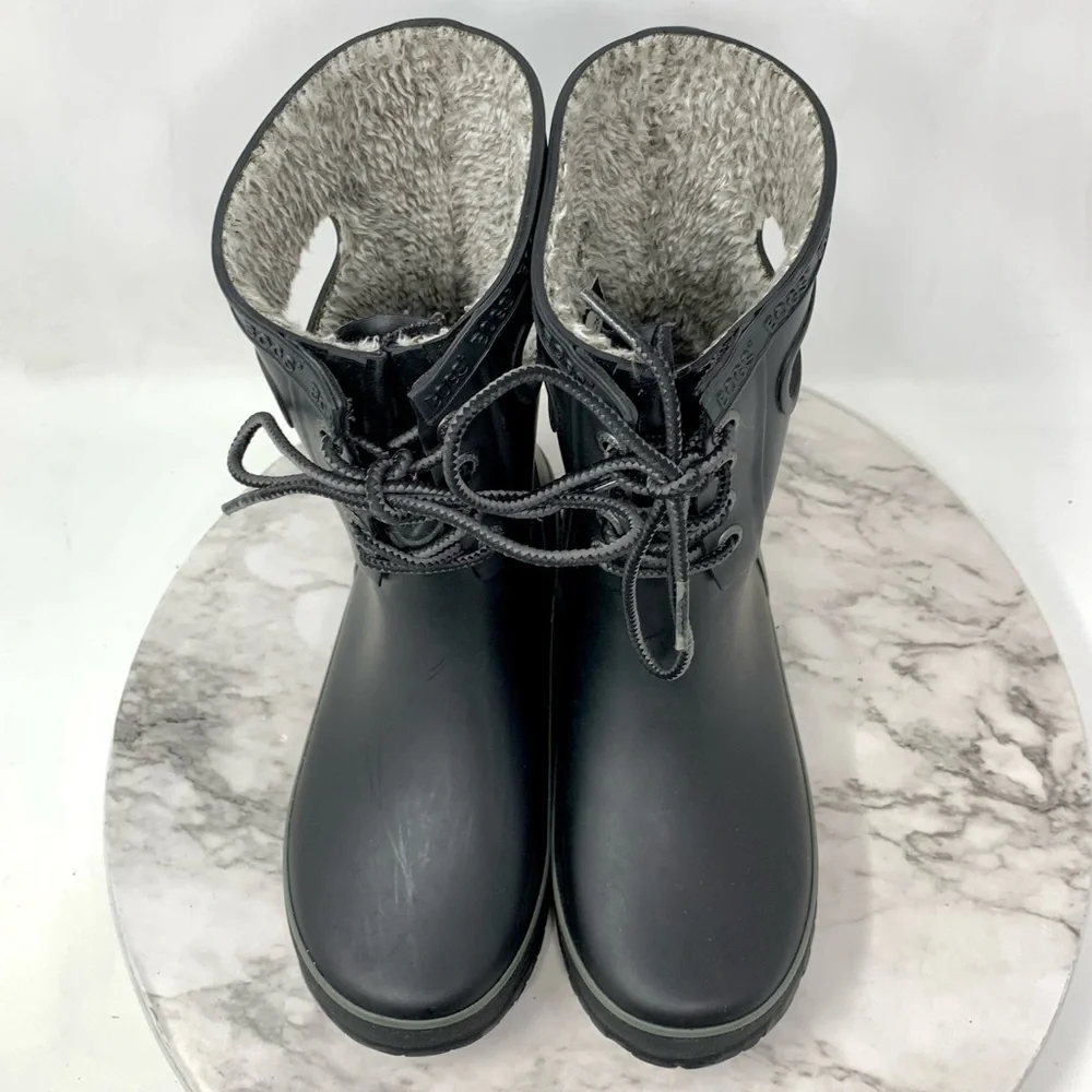 Bogs Amanda Plush Waterproof Lace Up Mid Winter Boots Youth 4/37 Warm Rain Snow - Picture 6 of 16